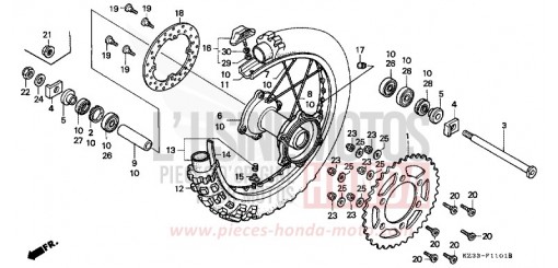 REAR WHEEL CR250RS de 1995